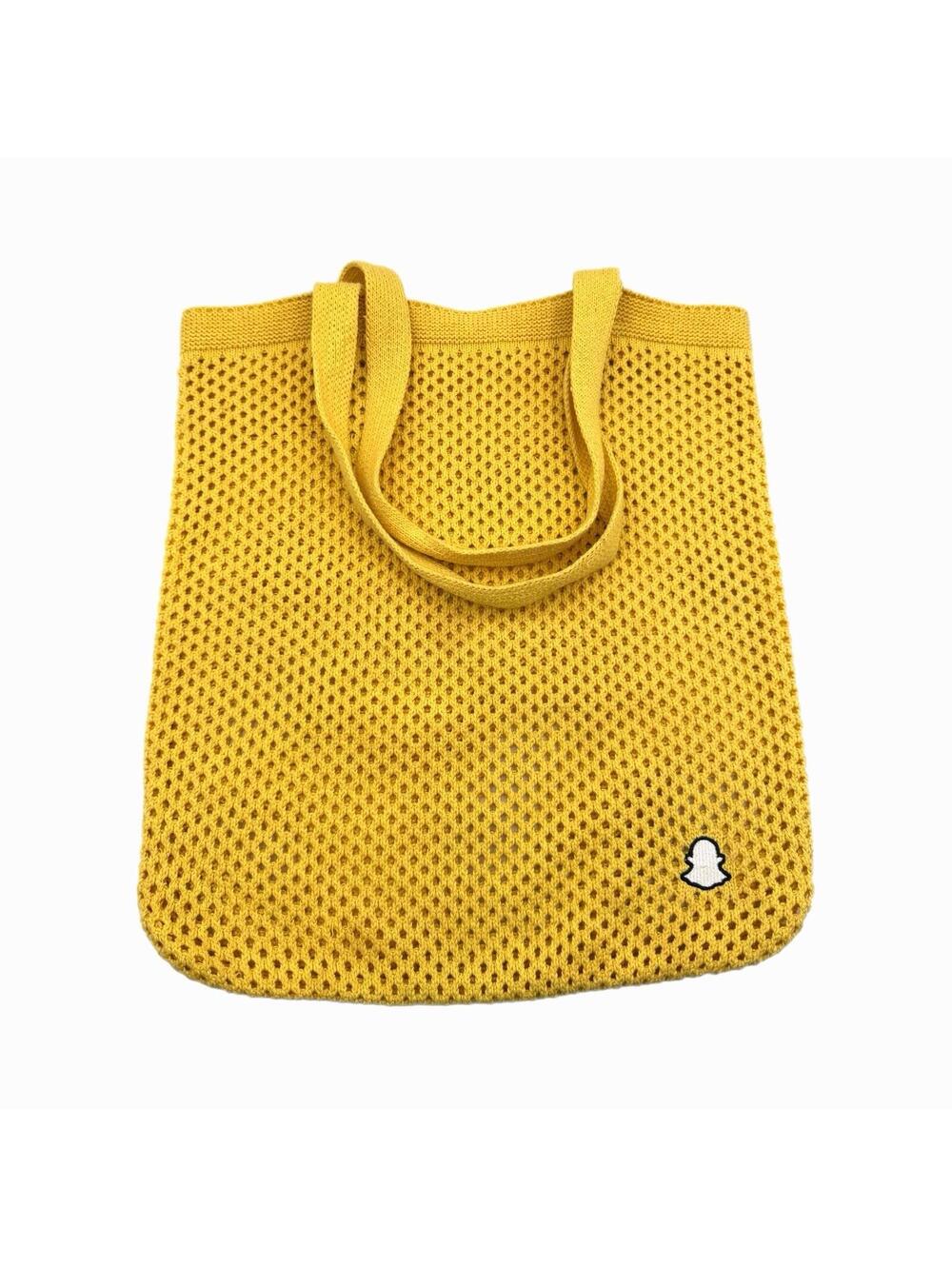 SnapChat Yellow Logo Crochet Tote Bag – Merchandise